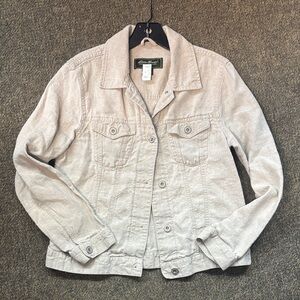Eddie Bauer 100% Linen Beige Jacket